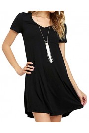 DREAGAL Women's Short Sleeve Casual Loose T-Shirt Dress with Chest Pocket - Mi look - $39.99  ~ 34.35€