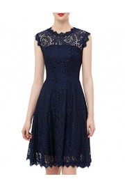 DRESSTELLS DresstellsWomen's Elegant Open Back Lace Cocktail Dress for Special Occasions Navy 3XL - Mój wygląd - $15.99  ~ 13.73€