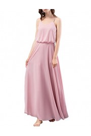 DRESSTELLS Long Bridesmaid Dress Spaghetti Straps V-Neck Chiffon Evening Party Gowns - My look - $35.99 