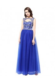 DRESSTELLS Long Prom Dress 2016 Scoop Tulle Evening Party Gowns with Beads - My look - $259.99  ~ £197.60