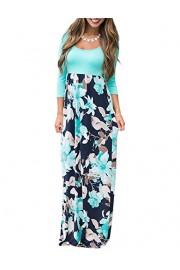 DUNEA Women's Maxi Dress Floral Printed Autumn 3/4 Sleeve Casual Tunic Long Maxi Dress - My look - $20.99 