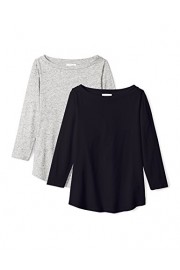 Daily Ritual Women's Lightweight 100% Supima Cotton 3/4-Sleeve Boat Neck T-Shirt, 2-Pack - My look - $21.00 
