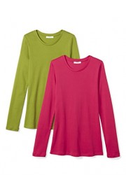 Daily Ritual Women's Midweight 100% Supima Cotton Rib Knit Long-Sleeve Crew Neck T-Shirt, 2-Pack - My look - $22.00 