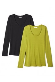 Daily Ritual Women's Midweight 100% Supima Cotton Rib Knit Long-Sleeve Scoop Neck T-Shirt, 2-Pack - My look - $22.00 