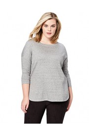 Daily Ritual Women's Plus Size Pima Cotton and Modal 3/4-Sleeve Scoop Neck Tunic - Myファッションスナップ - $20.00  ~ ¥2,251