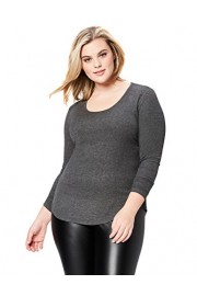 Daily Ritual Women's Plus Size Ribbed Long-Sleeve Scoop Neck Shirt - Myファッションスナップ - $20.00  ~ ¥2,251