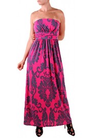 Damask Print Strapless Maxi Dress - Moj look - $44.99  ~ 38.64€