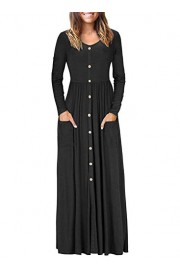 Dearlovers Womens Button up Front Loose Casual Solid Long Maxi Dresses with Pockets - My时装实拍 - $21.95  ~ ¥147.07