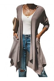 Dearlovers Womens Casual Long Sleeve Draped Open Front Long Cardigans Tops - Il mio sguardo - $22.99  ~ 19.75€