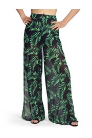 Dimildm Women's Summer High Wasited Mesh Printed Split Flowy Layered Wide Leg Pants with Shorts Lined - Myファッションスナップ - $59.99  ~ ¥6,752