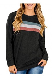 Dokotoo Womens Crewneck Color Block Long Sleeve Loose Casual Sweatshirt Top (S-XXL) - Moj look - $19.99  ~ 17.17€