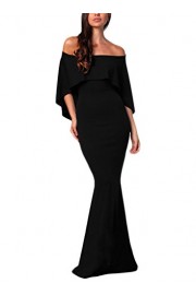 Dokotoo Womens Off Shoulder Ruffles Sleeve Gown Mermaid Evening Party Dress - My look - $25.99 
