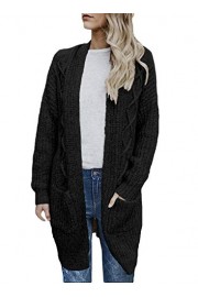 Dokotoo Womens Open Front Long Sleeve Chunky Cable Knit Long Cardigans Sweater with Pockets - My look - $26.99 