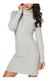 Dokotoo Womens Winter Cozy Casual Cable Knit Slim Sweater Jumper Dress - Moj look - $19.99  ~ 17.17€