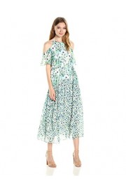 Donna Morgan Women's Cold Shoulder Flutter Sleeve Midi Dress - Myファッションスナップ - $54.99  ~ ¥6,189