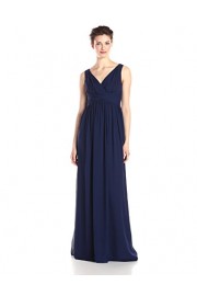 Donna Morgan Women's Julie Long V-Neck Chiffon Dress - Moj look - $79.46  ~ 68.25€
