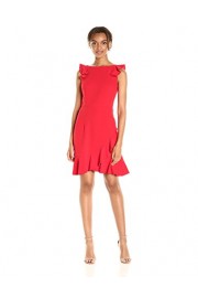 Donna Morgan Women's Sleeveless Crepe Bodycon with Ruffles - Myファッションスナップ - $98.00  ~ ¥11,030