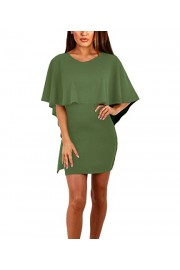 Doramode Womens Batwing Sleeve Cape Ruffle Backless Hollow Out Wrap Short Clubwear Party Dress - My look - $28.99 