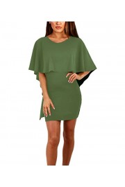 Doramode Womens Batwing Sleeve Cape Ruffle Backless Hollow Out Wrap Short Clubwear Party Dress - Moj look - $28.99  ~ 24.90€