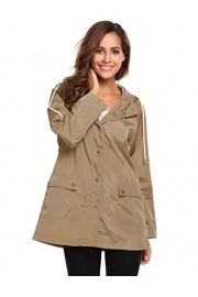 ELESOL Women's Waterproof Rain Jacket Hooded Active Long Windbreaker - Moj look - $15.99  ~ 13.73€