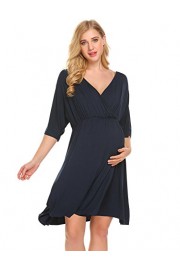Ekouaer Hospital Nightgown Womens Sleeveless Maternity Nursing Breastfeeding Sleepwear - My时装实拍 - $4.99  ~ ¥33.43