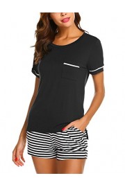 Ekouaer Womens Pajama Set Striped Short Sleeve Sleepwear Pjs Sets(S-XXL) - My时装实拍 - $2.99  ~ ¥20.03