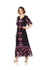 Ella Moon Women's Lyriq Short Sleeve Tie Waist Ruffle Hem Maxi Dress - Mój wygląd - $89.50  ~ 76.87€