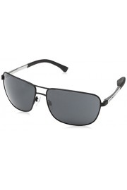 Emporio Armani EA2033 3094/87 Matte Black EA2033 Square Pilot Sunglasses Lens C - O meu olhar - 