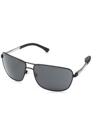 Emporio Armani EA2033 3094/87 Matte Black EA2033 Square Pilot Sunglasses Lens C - Myファッションスナップ - 