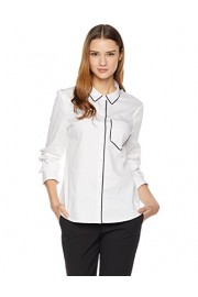 Essentialist Women's Classic Piped Trim Shirt - My look - $38.95 