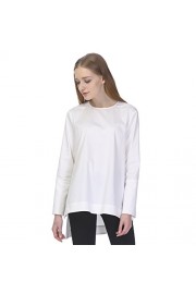 Essentialist Women's Poplin Stepped Hem Snap-Sleeve Shirt - Моя внешность - $36.95  ~ 31.74€