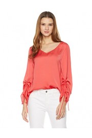 Essentialist Women's Relaxed V-Neck Blouse with Drawstring Sleeves - My look - $34.95 