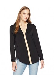 Essentialist Women's Silky Long-Sleeve Mandarin Collar Blouse - My look - $36.95 