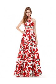 Ever-Pretty Womens Elegant Floral Print Long Two Piece Wedding Guest Dresses - O meu olhar - $79.99  ~ 68.70€