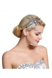 FAIRY COUPLE 1920s Gatsby Wedding Crystal Imitation Pearl Leaf Headband - My look - $22.99 