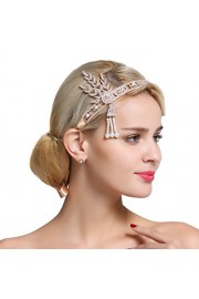FAIRY COUPLE Bling Flapper Headband Leaf Simulated Pearl Wedding Tiara Headpiece - My look - $25.99 