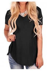 Fantastic Zone Women's Short Sleeve V-Neck Loose Casual Tee T-Shirt Tops - My look - $13.99 
