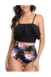 Firpearl Womens High Waisted Bikini Push Up Bathing Suits Ruffle Top Two Piece Swimsuits - My look - $19.99 