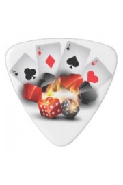 Flame Poker Casino White Guitar Pick - My photos - $15.40 