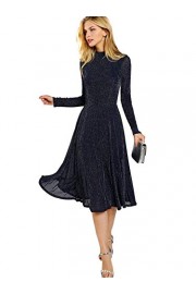 Floerns Women's Mock Neck Long Sleeve Stretch Glitter Patry Dress - Moj look - $32.99  ~ 28.33€