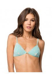 Full Tilt Floral Embroidered Mesh Bralette, Teal Blue, Small - My look - $7.99 