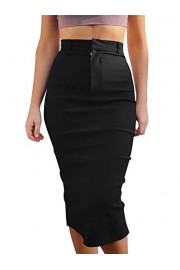 GOBLES Women's High Waist Stretch Casual Bodycon Office Midi Pencil Skirt - Mi look - $35.99  ~ 30.91€