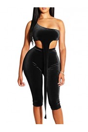 GOBLES Women's Sexy Velvet 2 Piece Outfits Sleeveless Crop Top High Waisted Pants - Mi look - $18.99  ~ 16.31€