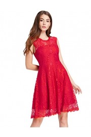 GRACE KARIN Women Sleeveless Floral Lace Backless Formal Cocktail Dress - My时装实拍 - $17.99  ~ ¥120.54
