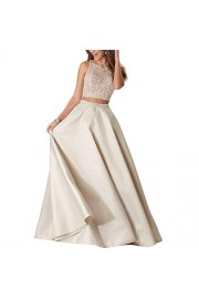 Gardenwed Illusion Two Piece Beading Prom Dress Long Beaded Women's Party Dress - Moj look - $229.99  ~ 197.53€