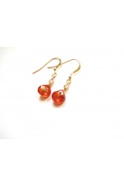 Genuine Orange Zircon Gemstone Earrings - Moj look - $25.00  ~ 21.47€