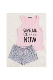 Graphic Print Top And Drawstring Shorts  - Mein aussehen - $20.00  ~ 17.18€