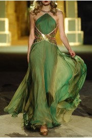 Green Roberto Cavalli gown  - Catwalk - 