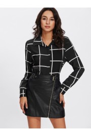 Grid Long Sleeve Shirt - My look - $15.00 