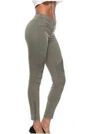 HAIDE99 Womans Elastic Waist Skinny Pencil Pants Pleated Ankle Zipper Slim Pants For Women Stretch Jeans - Mój wygląd - $18.99  ~ 16.31€